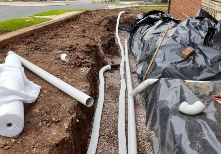 Subsoil drainage work being completed by our local plumbers